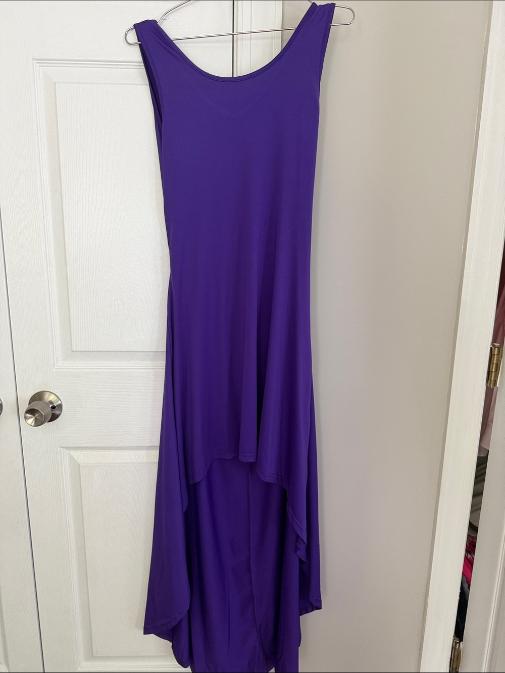 Sleeveless Purple High-Low Maxi Dress